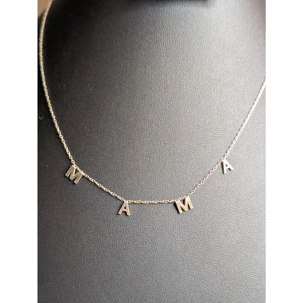 M A M A 925 Sterling Vermeil Yellow Tone Dainty 16